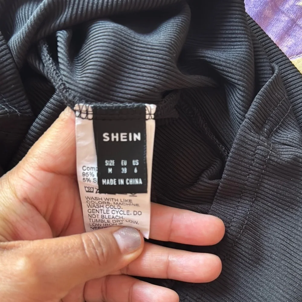 SHEIN Black Asymmetrical One-Shoulder Bodycon Dress